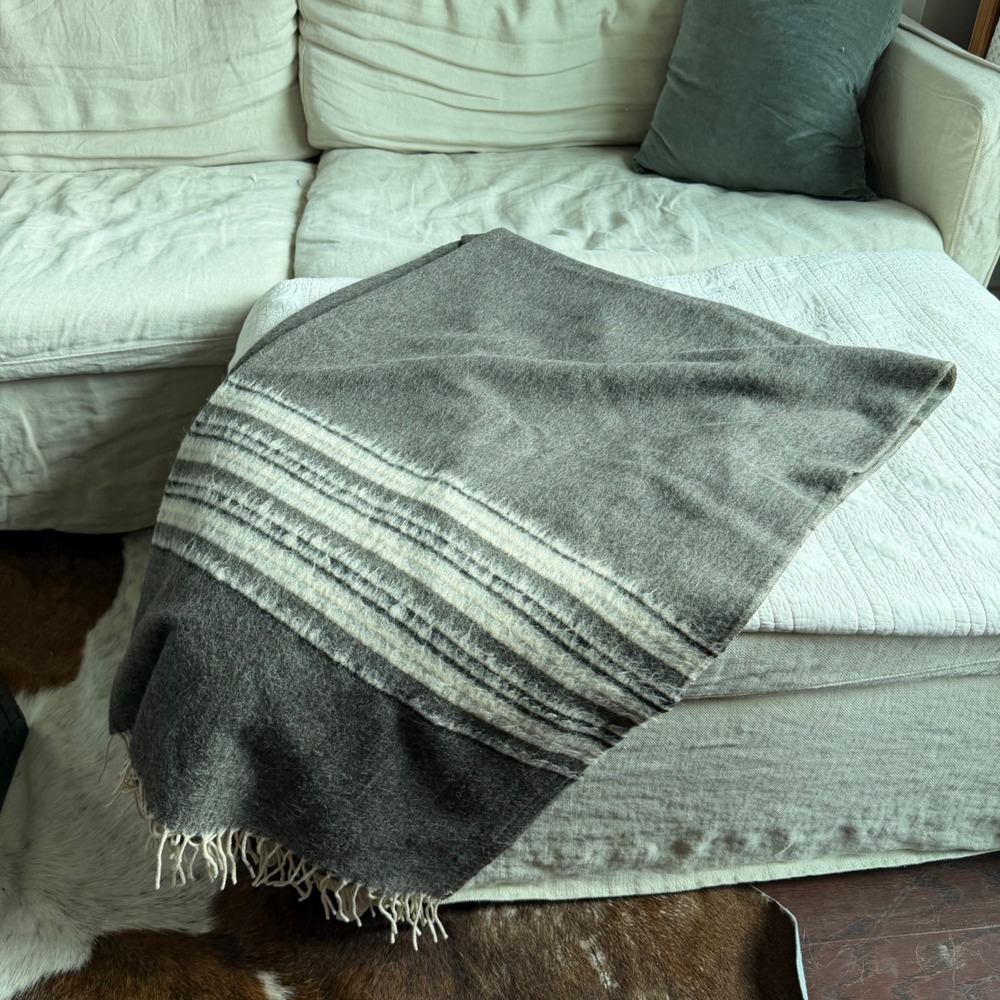 Vintage‎ Peruvian Wool Striped Blanket